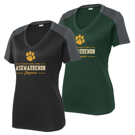 Sport-Tek Ladies PosiCharge Competitor Sleeve-Blocked V-Neck Tee