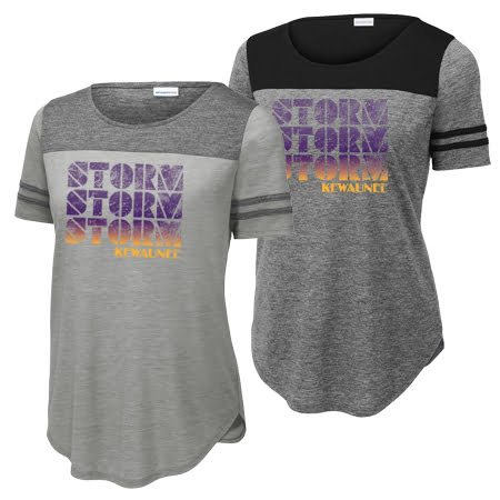 Sport-Tek Ladies PosiCharge Tri-Blend Wicking Fan Tee