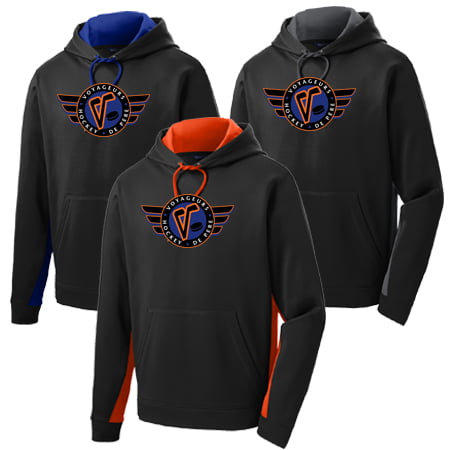 Sport-Tek Adult Sport-Wick Fleece Colorblock Hooded Pullover