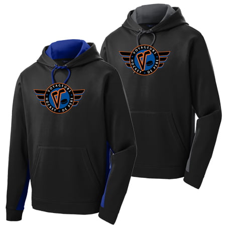 Sport-Tek Youth Sport-Wick Fleece Colorblock Hooded Pullover