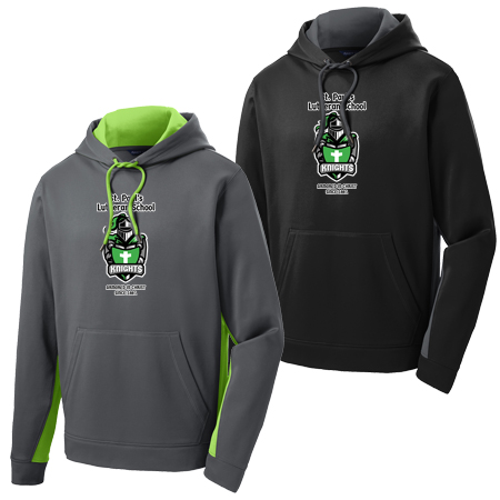 Sport-Tek Youth Sport-Wick Fleece Colorblock Hooded Pullover