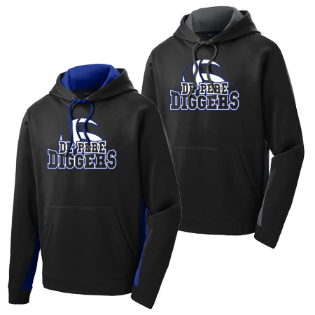 Sport-Tek Adult Sport-Wick Fleece Colorblock Hooded Pullover