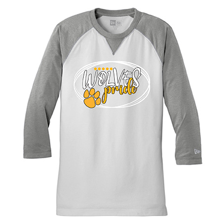 New Era Cotton Blend ¾ Sleeve Raglan Tee