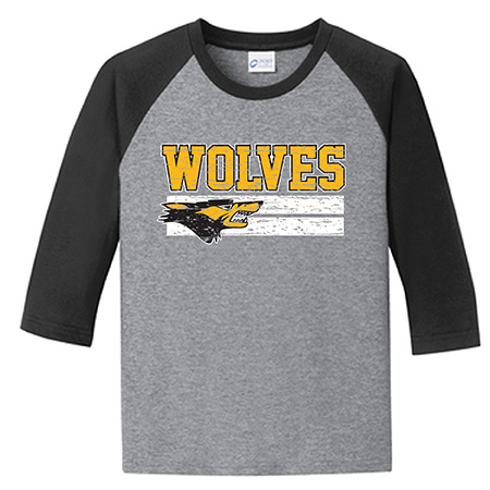 Port & Company Youth Core Blend ¾ Sleeve Raglan Tee