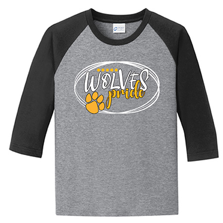Port & Company Youth Core Blend ¾ Sleeve Raglan Tee