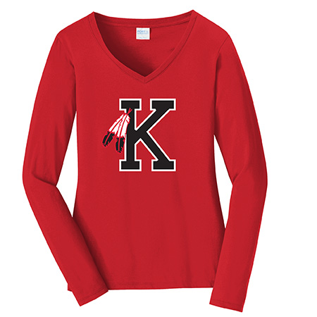 Port & Company Ladies Long Sleeve Fan Favorite V-Neck Tee