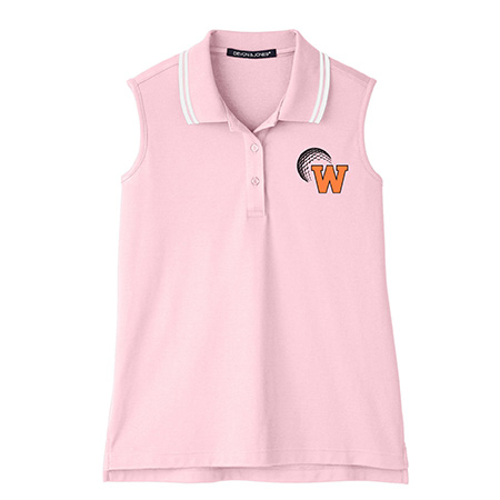 Ladies' CrownLux Performance™ Plaited Tipped Sleeveless Polo