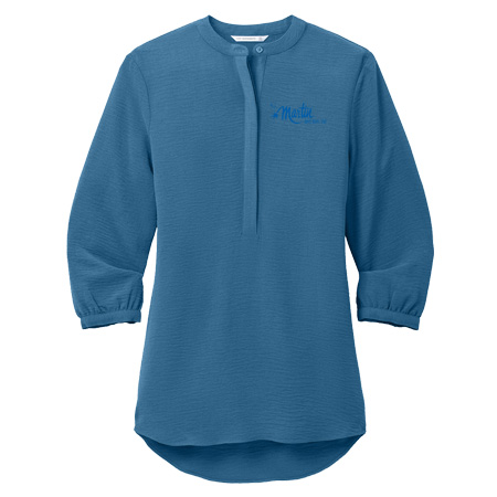 Port Authority Ladies 3/4-Sleeve Textured Crepe Tunic