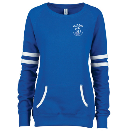 Enza Ladies Varsity Fleece Crew Neck Pullover